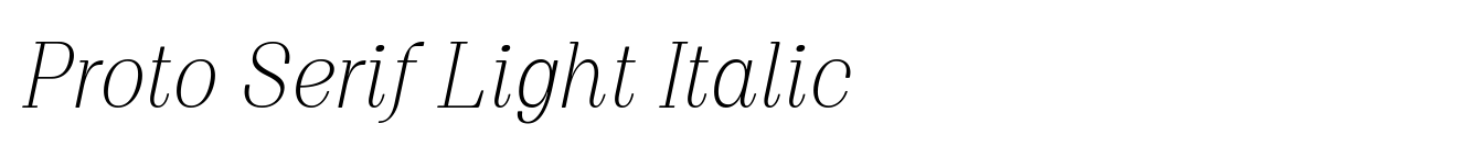 Proto Serif Light Italic